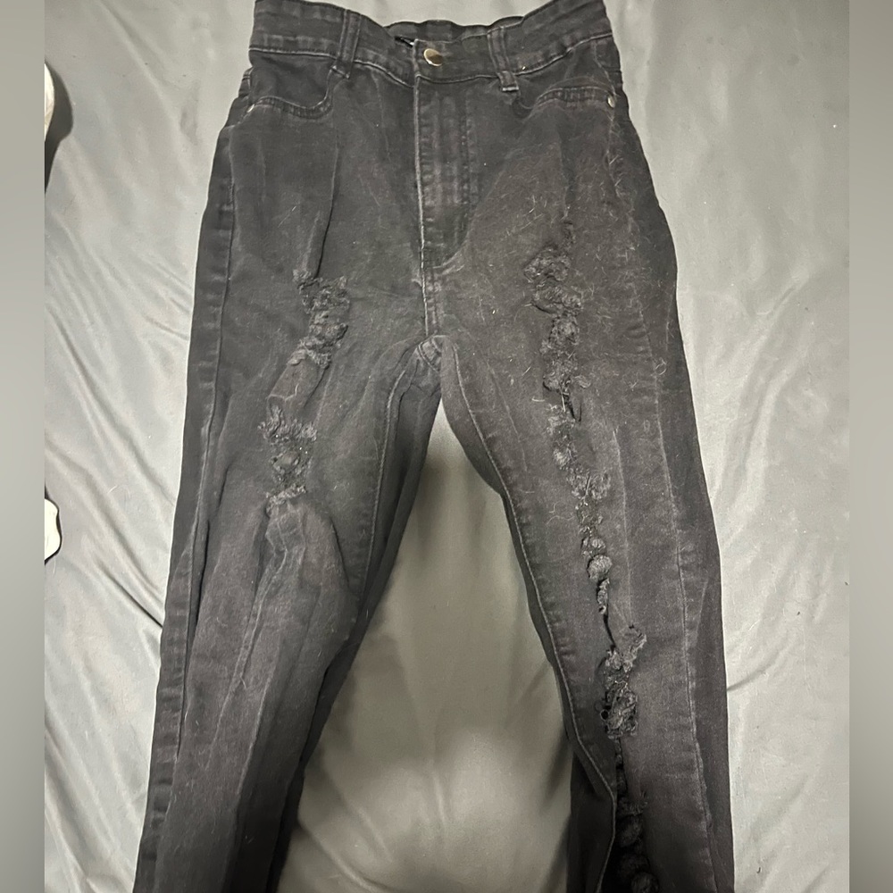 Black ripped jeans